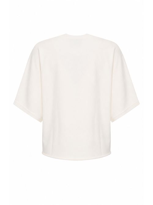 Maglia in viscosa con scollo a barca Latte Alpha Studio | AD-6251C2003